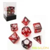 Bescon New Moonstone Dice Maroon, Polyhedral Dice Set of 7 3