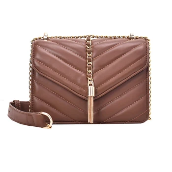 

Vintage Fashion Female Square Crossbody bag 2019 New Quality PU Leather Women's Designer Handbag Chain Shoulder Messenger Bag