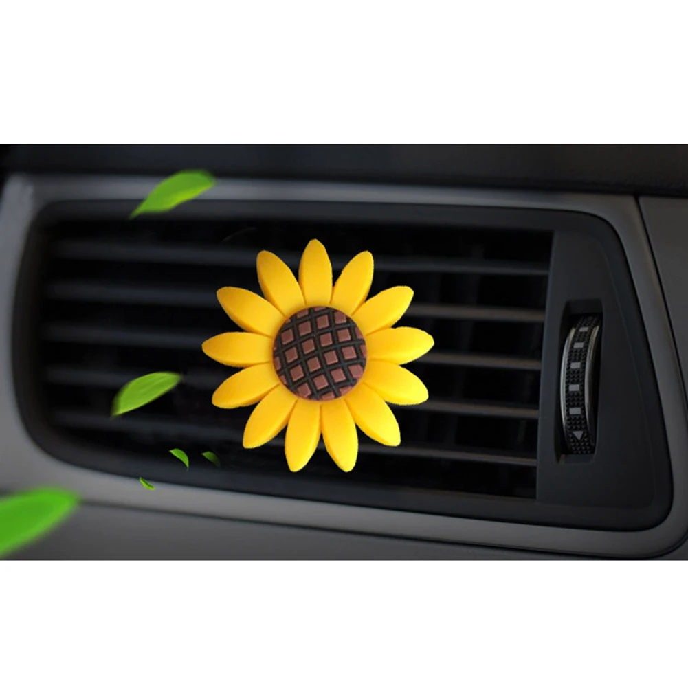 

4pcs Car Interior Sunflower Air Freshener Perfume Air Vent Clips Decoration Car Perfume Clip Air Freshener Smell Diffuser NEW