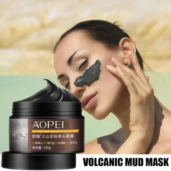 

Volcanic Mud Mask Black Head Peel Off Masker Oil-control Skin Cleansing Care Face Shrink Deep Remover Whitening Pores Black T9F1