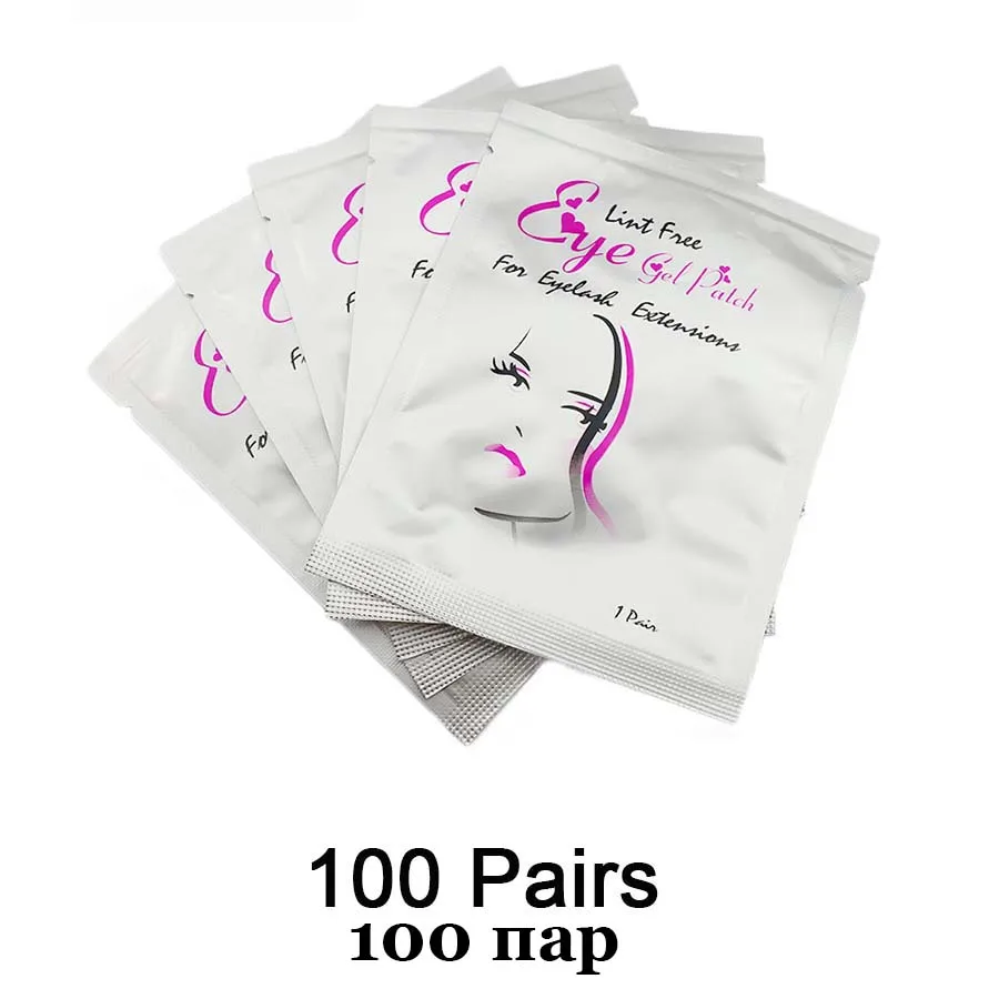 100-pairs-girl Накладки для ресниц, накладки для глаз, наклейки для ресниц, 50/100 пар, натуральный гидрогель, без ворса, защитные накладки, инструменты для макияжа - Цвет: 100-pairs-girl