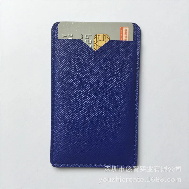 

PU Leather Phone Back Sticker Credit Card Holder Storage Bag Customizable Logo Double Layer Card Holder