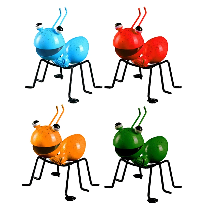 4PCS Colorful Cute Garden Art Metal Sculpture Ant Ornament Insect For Hanging Wall Lawn Decor Indoor Outdoor | Дом и сад