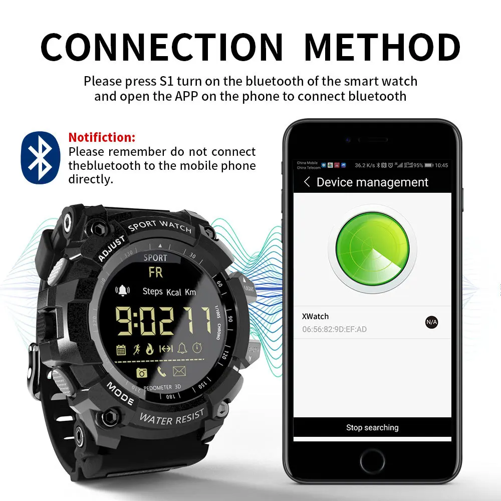 Lokmate bluetooth SmartWatch цифровые часы Шагомер Смарт часы мужские водонепроницаемые IP67 Спорт для ios Android телефон