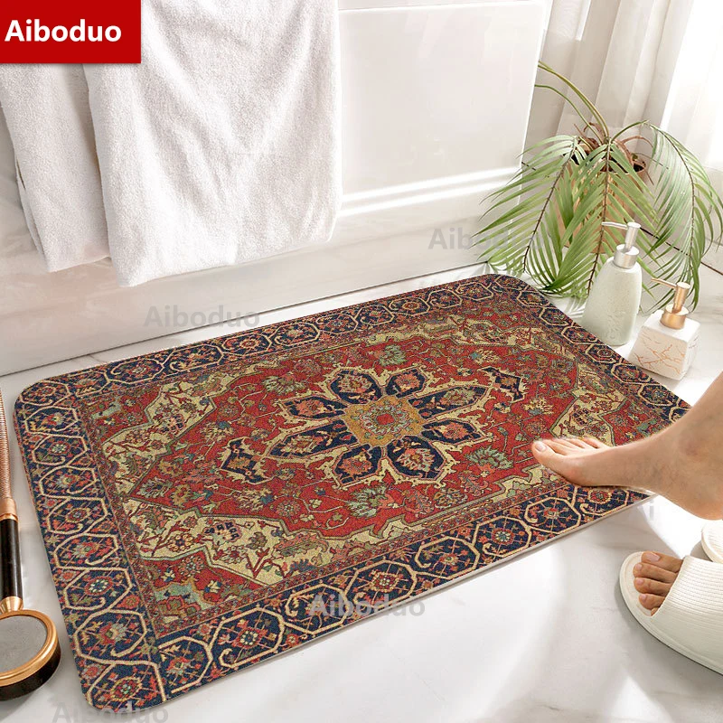 40*60/50*80cm Red Print Pattern Persian Non Slip Floor Carpet Kitchen Hallway Entrance Doormat Home Game Decor Bathroom Mat Rug | Дом и сад