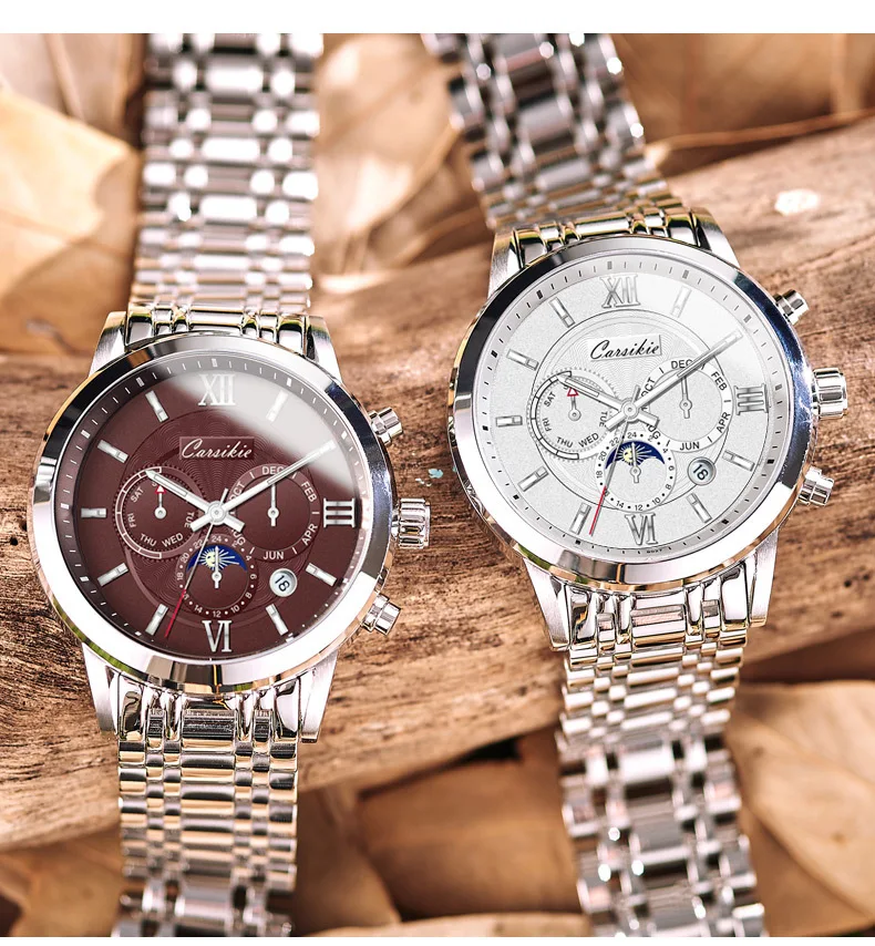 New Style Waterproof Business Trend Night Light Watch Men Fully Automatic Analog Watch MEN'S Watch Top Grade Leather Belt S