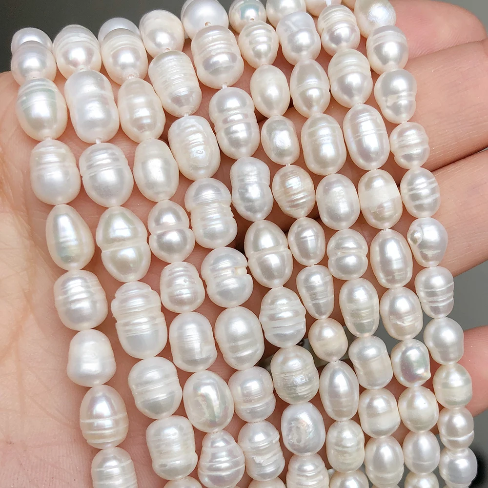 Reis Form Weiße Süßwasser Perle Perlen Lose Spacer Perlen Perlen Für DIY Frauen Handgemachte Armband Charms Zubehör 15'' zoll