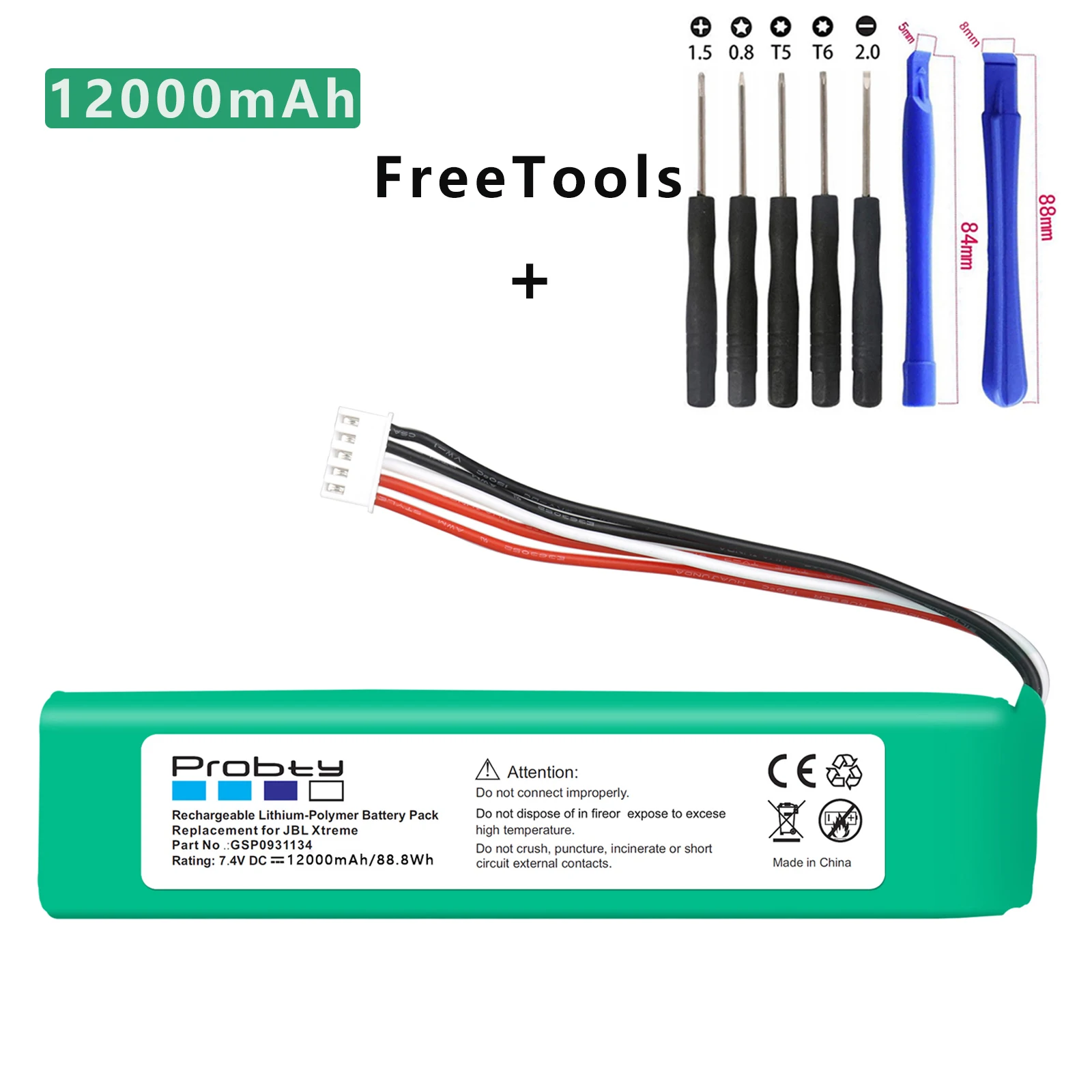 Batteria 12000Mah Gsp0931134 Per Altoparlante Jbl Xtreme Xtreme Baterie