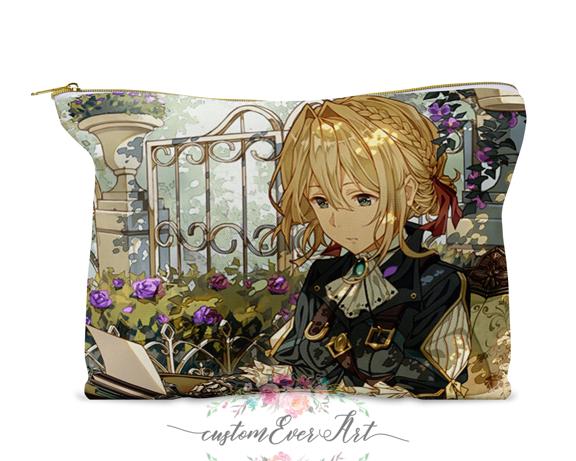 

Violet Evergarden cosmetic bag clear toiletry bag zipper pouch small makeup bag cute travel bag for women