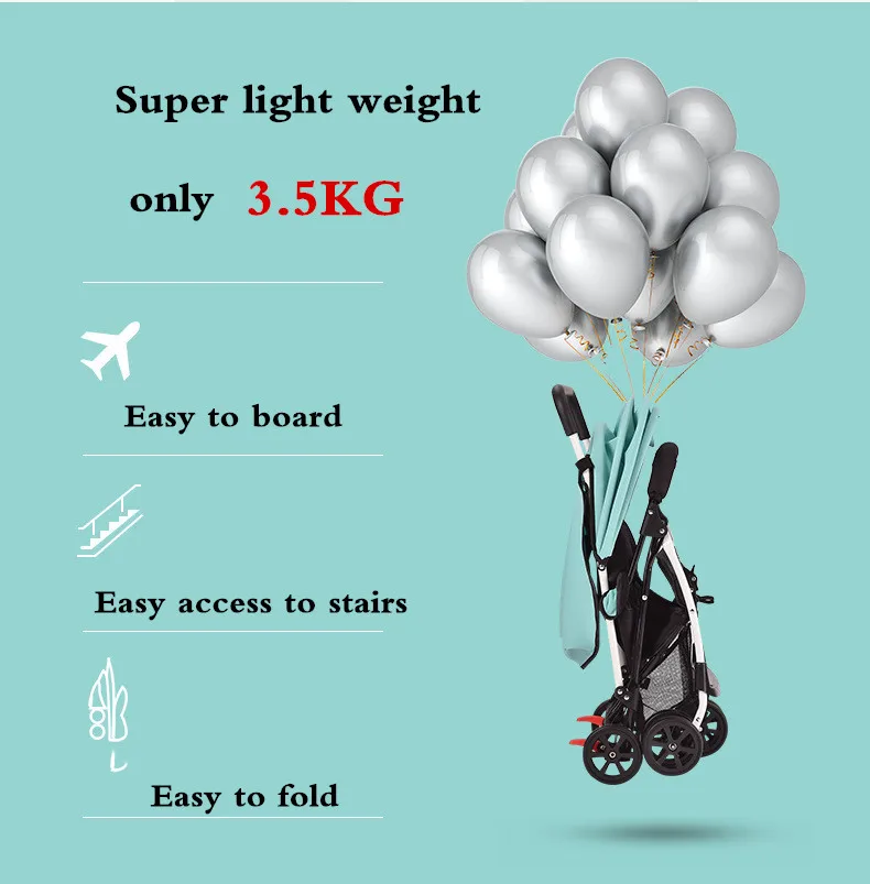 Ультра низкая цена 3,5 кг детская коляска легкая и удобная складная на четыре сезона и лето детская коляска с 5 подарками