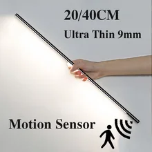 Lumière Led sous meuble Utra fine avec détecteur de mouvement, veilleuse magnétique intelligente pour placard et cuisine