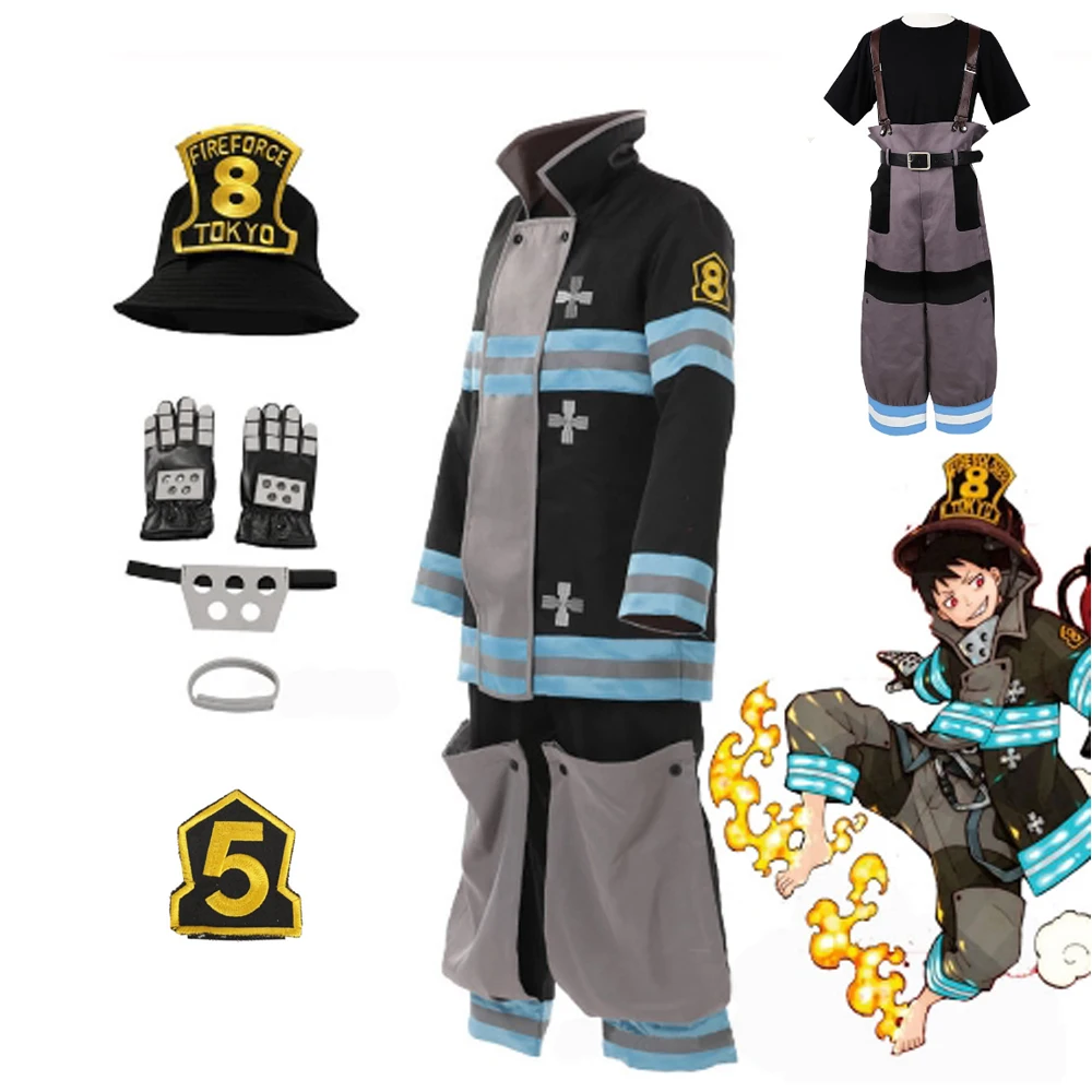 AnimeCosplayFireForceEnennoShouboutaiFireBrigadeUniformShinra