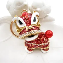 Модные креативные подарки деликатный Лев танец брелок со львом фэн шуй счастливый сумка с единорогом Пряжка автомобильный висячий орнамент китайский