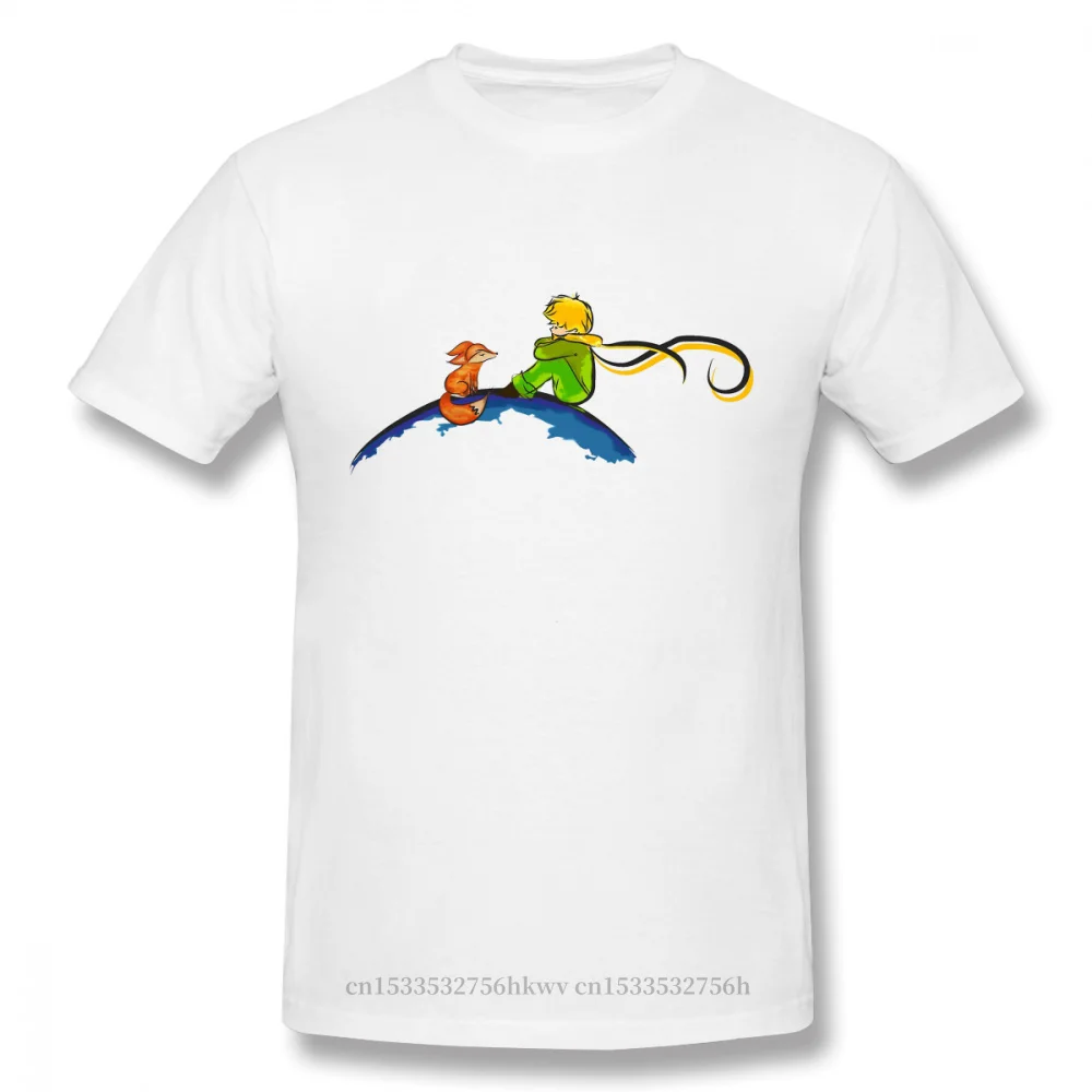 Футболка для мужчин креативная Мода 100% хлопок Маленький принц лиса роза змея