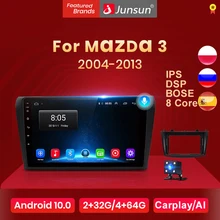 Junsun V1 Android 10.0 Ai Voice 4G DSP RDS Radio Coche con Pantalla para Mazda 3 bk 2004 2005 2006 2007 2008 2009 2010 2011 2012 2013 con funciones GPS de Navegación, Mandos de Volante No es Autoradio de 2 DIN