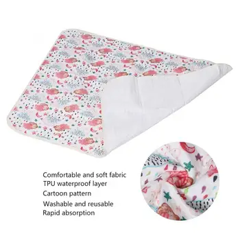 

Cartoon Washable Diaper Pattern Baby Infant Waterproof Washable Reusable Urine Pad Mattress Mat Changing Pads Covers