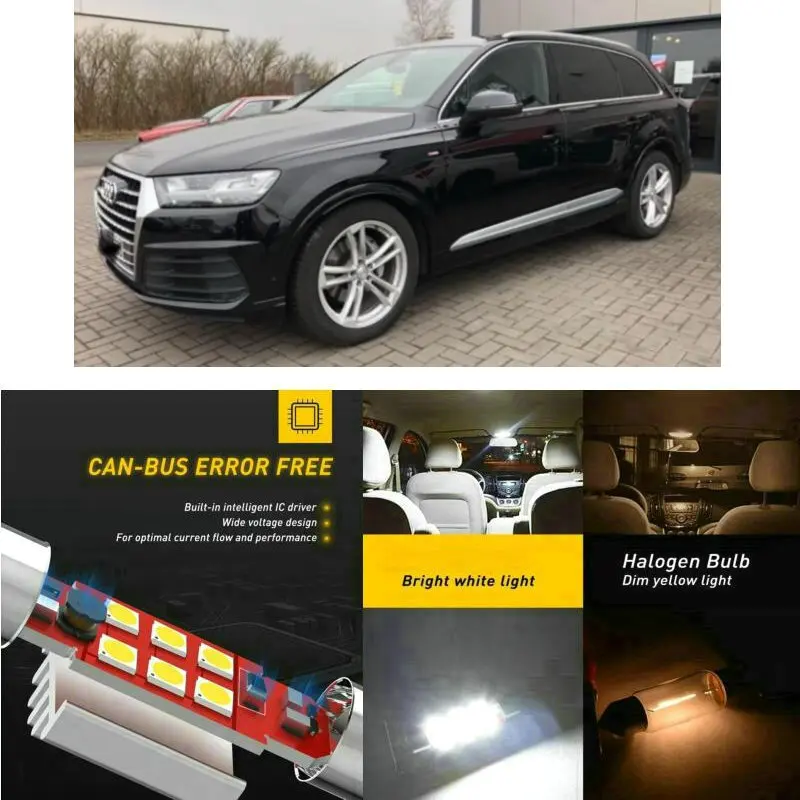 

LED Interior Car Lights For Audi Q7 4MB Interior rear trunk glove box make-up mirror lighting error free