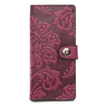 

Fashion Floral Women Wallets 15 slots Leather Long Purse Flower Pouch ID Card Holders Vintage Style Floral Coin Purse