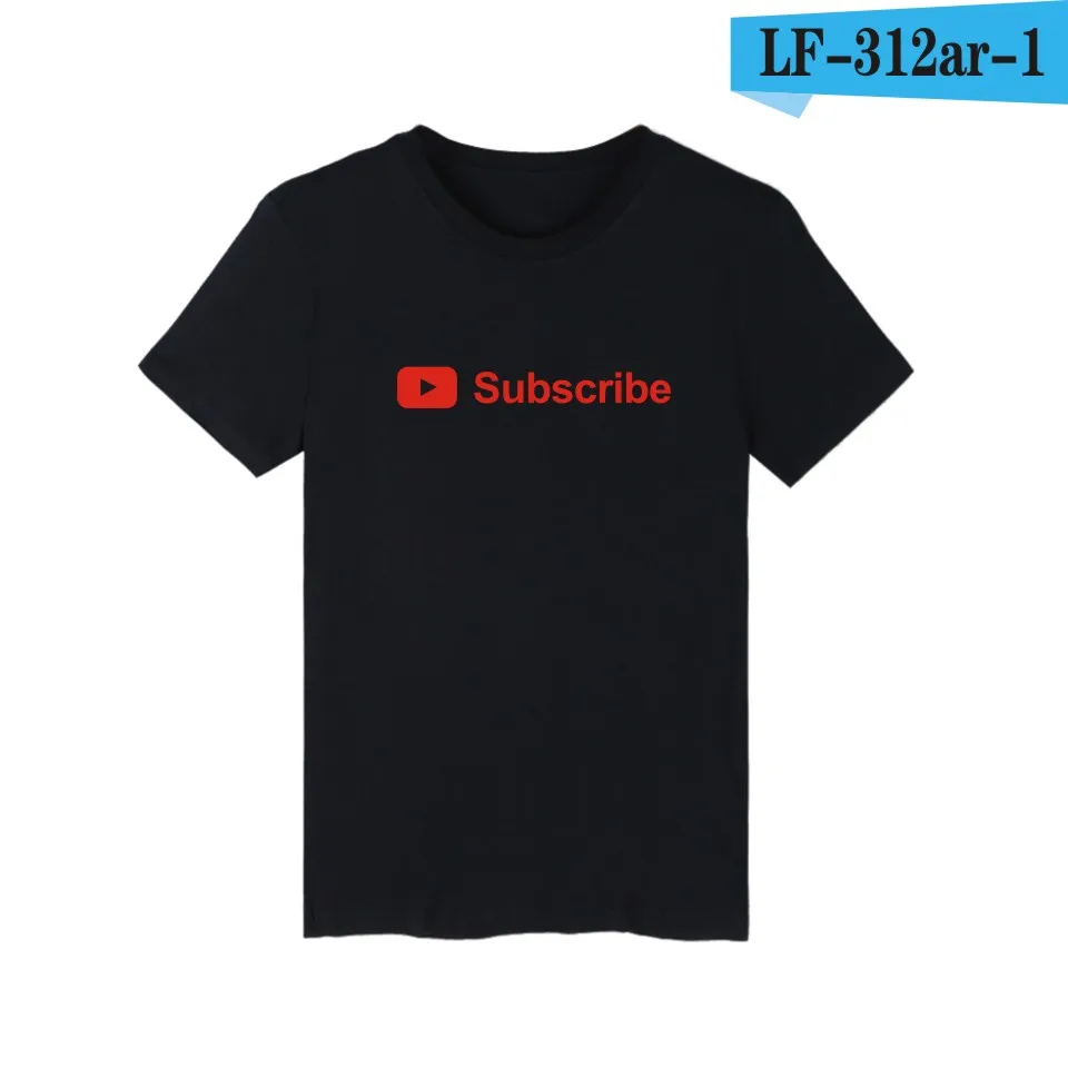black Простая футболка с Youtube, мягкая хлопковая футболка, футболка с принтом YouTube, мужская толстовка с круглым вырезом, черные Брендовые мужские топы больших размеров - Цвет: black