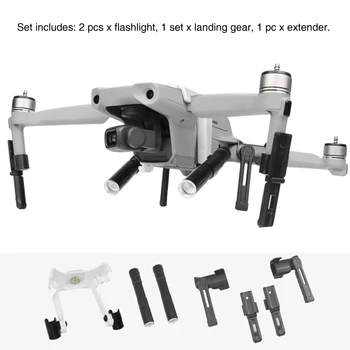 

ABS Adjustable Angle Night Flight Extender Aerial Photography Flashlight Kit Landing Gear Battery Powered For DJI Mavic Air 2