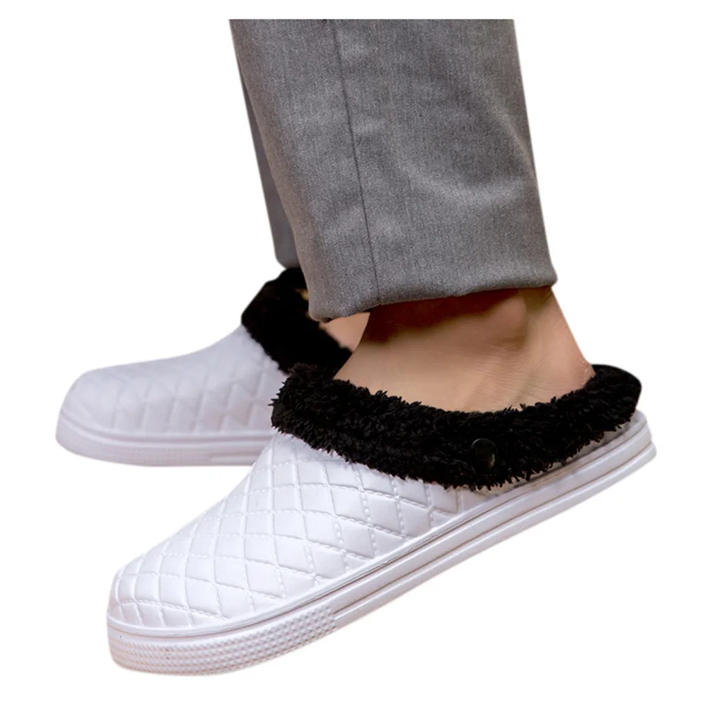 Home Shoes Men Slippers Home Slippers Couple Large Size Casual Home Plus Velvet Warm Shoes Comfortable Cotton Slippers Chinelo