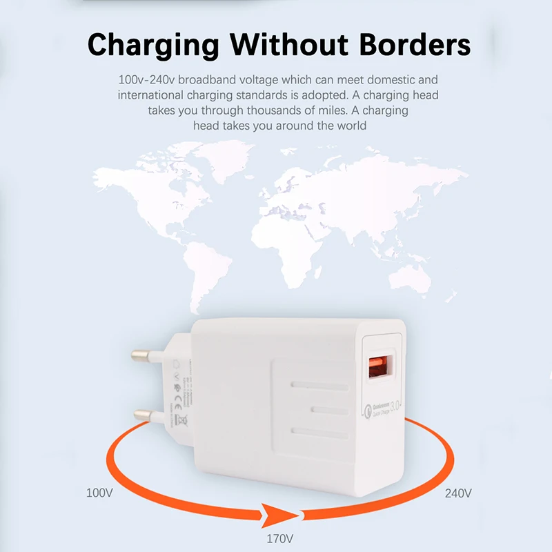 Универсальное зарядное устройство usb 5v 3a адаптер питания Быстродействующее зарядное устройство ЕС Подключите мобильный телефонный адаптер питания преобразователь переменного тока в постоянный 5v для путешествий