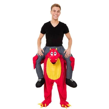 

Woman Men Red Dragon Dino Magic Pants Animals Fake Legs Woman Men Christmas Halloween Cosplay Costume Carry Me Back Dress Up