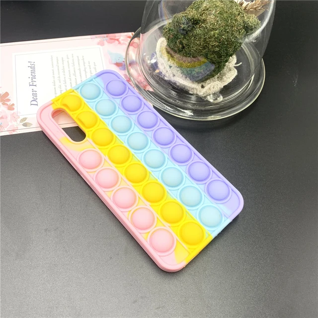 For Redmi Note 9 Pro 9S 7 8 Pro Push Pop Bubble Fidget Toy Soft Case for Redmi 9 9T 9C 9A Mi Poco X3 M3 Sensory Stress Reliver Redmi 9A
