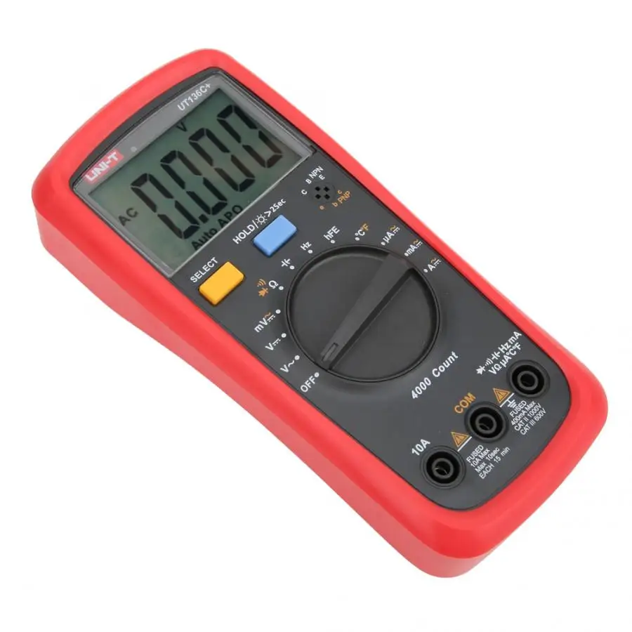 UNI-T UT136C+ цифровой мультиметр Авто Диапазон AC DC напряжение тока температура тестер