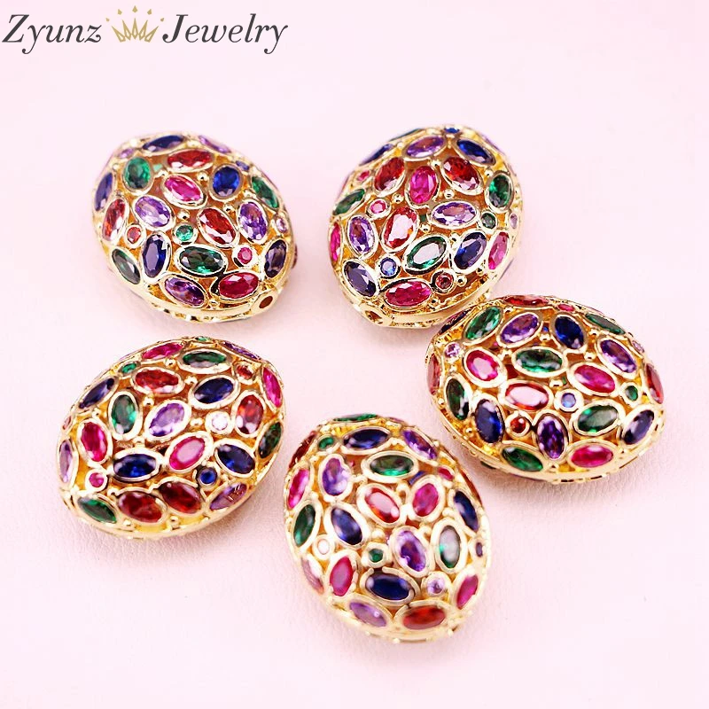 5 шт. радужные кристаллы циркона овальные бусины разноцветные CZ микрозакрепки