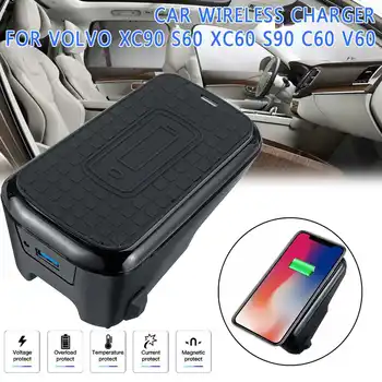 

Car Qi Wireless Charger Phone Charging Plate Phone Mount Holder For Volvo XC90 S60 XC60 S90 C60 V60