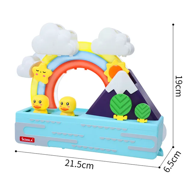 New Baby Bath Kids Toys Rainbow Shower Pipeline Yellow Ducks Slide Tracks Bathroom Educational Water Game Toy for Children Gifts 4