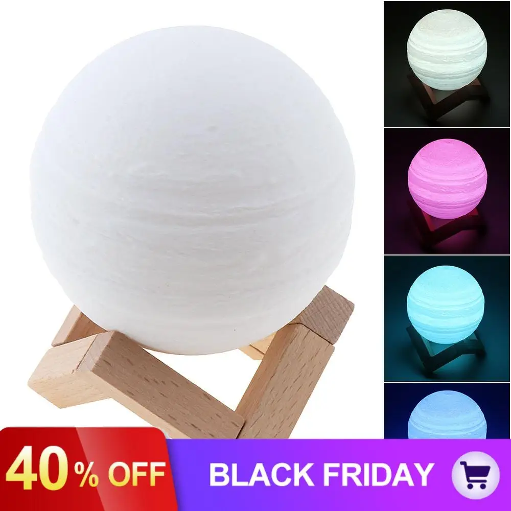 Перезаряжаемые 3D принт Юпитер лампа светодиодный Ночной светильник с 7 цветов