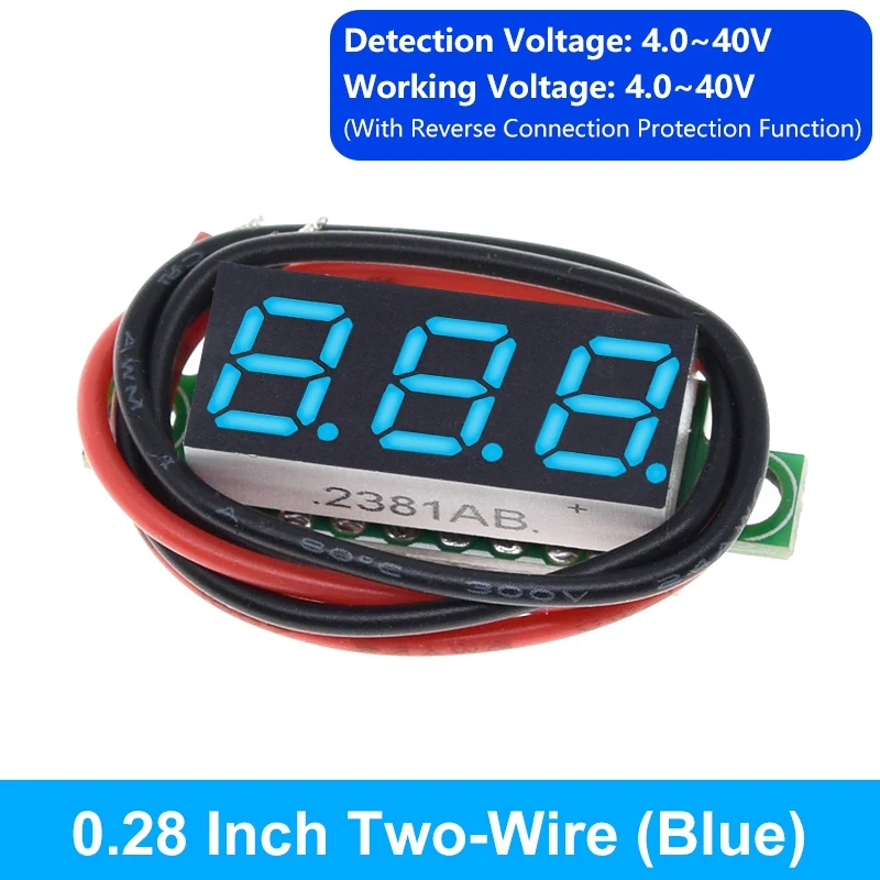 Digital Voltmeter 0,28/0,36/0,56 Zoll Digital Voltmeter Spannung Panel Meter Rot/Blau/Grün/Gelb Elektromobil Motorrad Auto – Detail 26