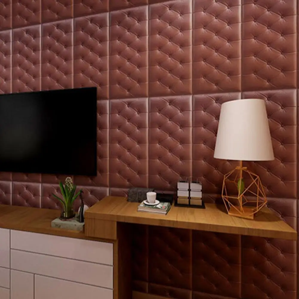 Мягкий мешок плитки стеновые панели 3D домашний декор кожаный стикер стены DIY пены водонепроницаемый самоклеющиеся обои детская комната 30*60 см