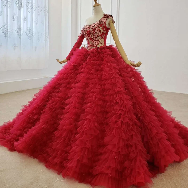 HTL1190 Vibrant Red Sexy Backless With Flowers And Pearls Tulled Evening Dresses 2020 Party Dresses вечернее платье 2020 3
