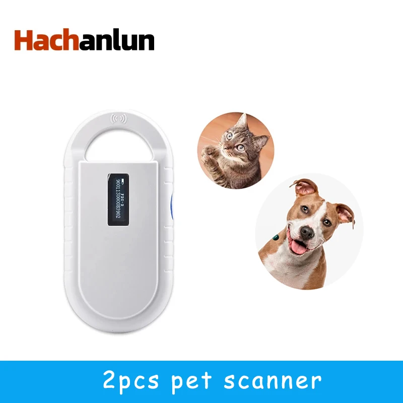 2pc/set ISO11784/5 FDX-B Animal Pet Id Reader Chip Transponder USB RFID Handheld Microchip Scanner for Dog Cats Horse