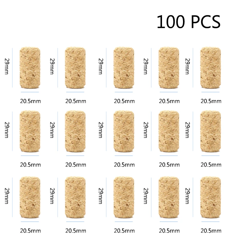 100 PCS 20.5 29mm 50 шт 100 шт пустые винные пробки прямые пробки винные пробки многоразовые функциональные портативные герметичные бутылки вина Пробка для бутылки - Цвет: 100 PCS 20.5 29mm