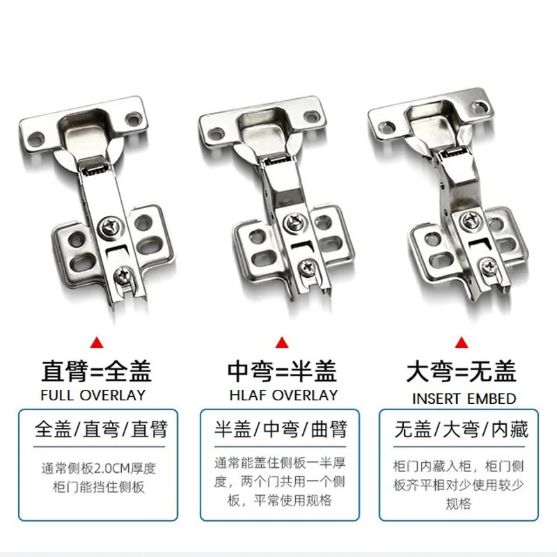 

Rustless Steel Hydraulic Hinge Damper Buffer Cabinet furniture Hinges Cupboard thicken Door Hinges Hardware Cup 35mm fix design
