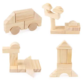 

Construction Intellectual Smooth Children Kids Gift Learning Wooden Building Block Set DIY Bricks Kingdergarten Educational Toys