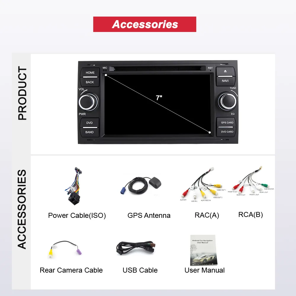 Bonroad " 2 din Android 9,0 для Focus/Fusion/Galaxy/S-Max/C-Max/transit Автомобильный мультимедийный плеер стерео радио gps навигация