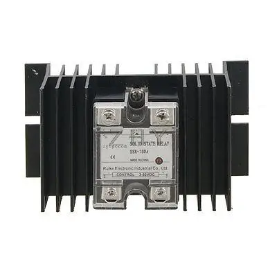 

70A DC-AC Single Phase Solid State Relay SSR DC 3-32V / AC 24-480V + Heat Sink