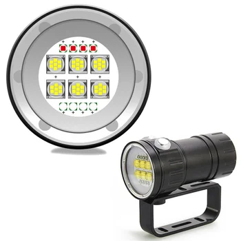 

Hot Sale 120W L2 Red Blue IP68 Waterproof Underwater Photography Camera 18650 Aluminum Scuba Diving LED Flashlight