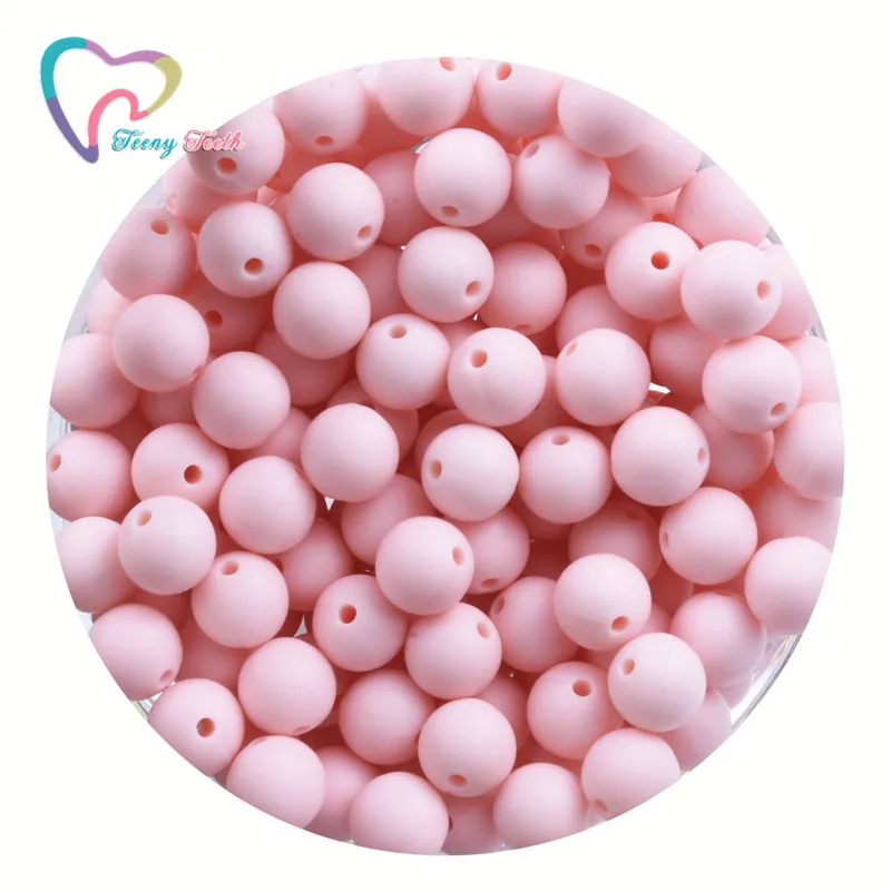 Candy Pink 50 шт., Детские Прорезыватели, силиконовые шарики, 9 мм, игрушки для малышей, прорезыватели для зубов, силиконовые бусины, BPA бесплатно, для ожерелья, держатель для соски - Цвет: Candy Pink