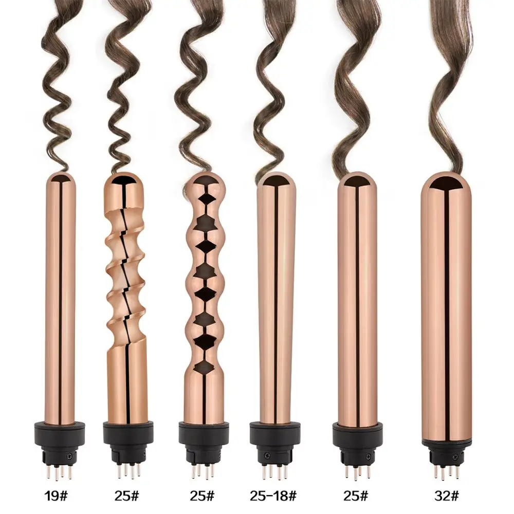 

Professional Ceramic 5 in 1 Curling Irons Wand Kits with 5 Interchangeable Barrels, 5 Waves PTC Heating Salon Hair Styling Tools