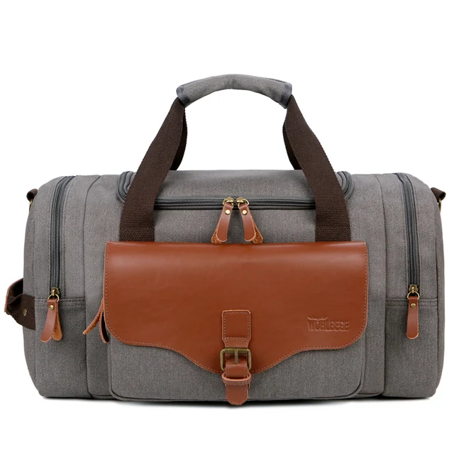 Leisure Travel Bags with Large Capacity Canvas Travel Bags Carry-on Suitcase Duffle Travel Bag Convenient Portable Weekend Bag grey