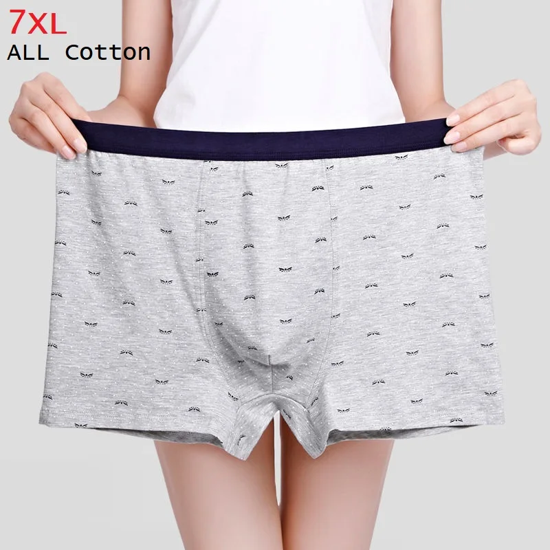 

4pcs/Lot All cotton Sexy Youth Boxer Men'S Underwear Man Boxer Mesh Breathable Bamboo Ventilate Shorts Four shorts Size 7XL