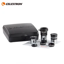 Celestron astromaster acessório kit inclui 2x barlow lente 6 mm ploss 15 mm kellner ocular #25 # 80a filtro filtro de lua