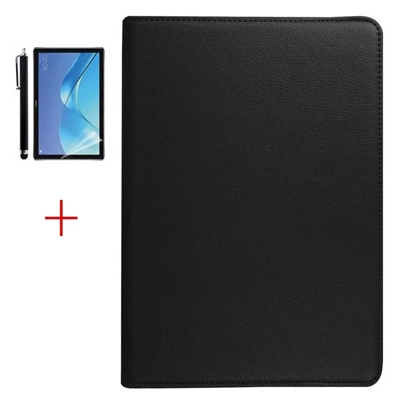 Для huawei MediaPad T5 10 чехол 360 градусов вращающийся PU кожаный чехол для huawei MediaPad T5 10-дюймовый чехол для планшета - Цвет: Black.3in1