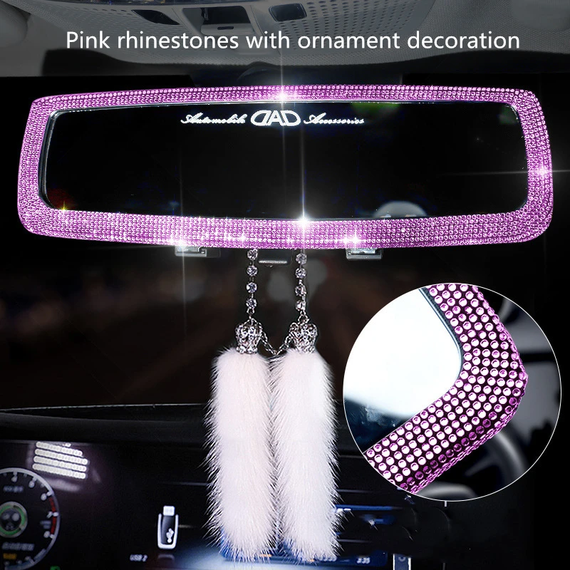 Car Diamond Rear View Mirror Hanging Accessories Bling Crystal Charms
